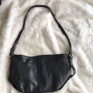 SAS black leather crossbody bag